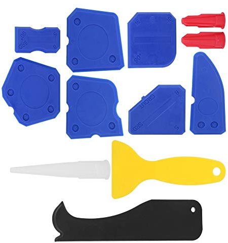 Jeffergarden Kit de Removedor y Esparcidor de Sellador de Silicona, Material Flexible con 12 Herramientas para Fácil Moldeado, Lechada y Acabado de Costuras