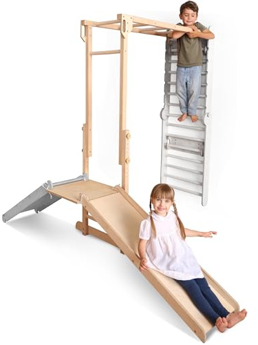 Goodevas Add-on de Gimnasio de Jungla Interior para Espaldera, Accesorio de Escalada Montessori para Niños de 2 a 12 Años (Se Vende por Separado)
