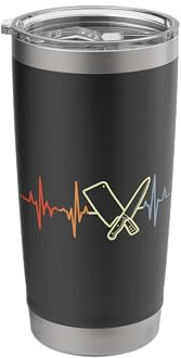 Knife and Cleaver Pulse Line Meat Lover Butcher Stainless Steel Insulated Tumbler
