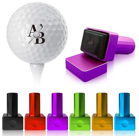 KKHH Personalisierter Golfball Stempel mit Namen, Initialen oder Logo – Selbstfärbend, Schnell Trocknend, Wasserdicht, Nachfüllbar – Golf Geschenk für Männer Golfer Papa