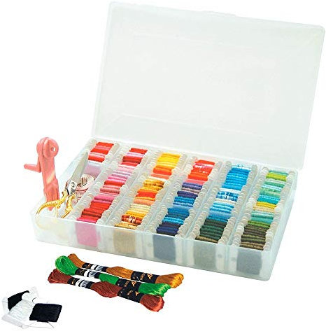 Hemline M3003/L | Plastic Large Embroidery Floss/Thread Box/Organiser