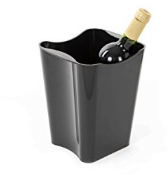 Cubitera para Vino AC 2.5 L - Champanera Acrílica para 2 Botellas - Enfriador de Vino Reutilizable y Versátil, color negra