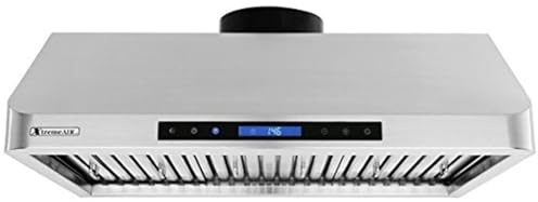 XtremeAir PX10-U30, 30, approx. 900CFM LED Lights, Baffle Filter W/Grease Drain Tunnel, 1.0mm Non-Magnetic Stainless Steel, Under Cabinet Mount Hood