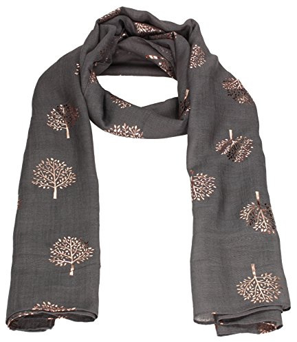 SwankySwans Mulberry Tree Celebrity Designer Scarf Womens Scarf Shawl Wrap Ladies Long Scarf (RG Charcoal)