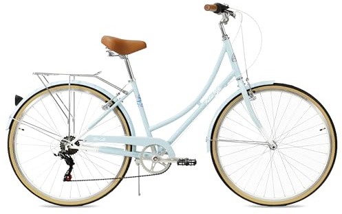 FabricBike Step City Lady's Step Through Urban Bike 7 Speed (Sky Blue)