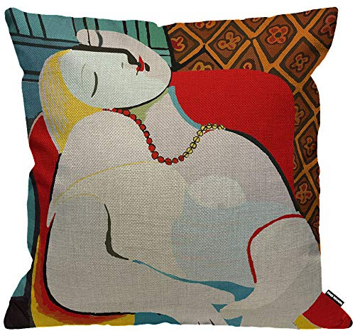 HGOD DESIGNS Cushion Cover Picasso Le Reve The Dream Painting Throw Pillow Cover Home Decorative for Men/Women living room Bedroom Sofa Chair 18X18 Inch Pillowcase