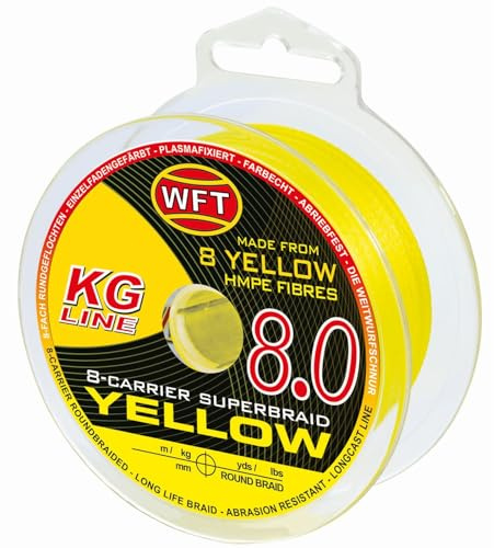 WFT KG 8 gelb 600m - Geflochtene Angelschnur