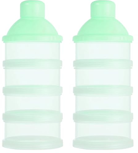Dosatore per Latte in Polvere,2 Pezzi Dispenser di Latte in Polvere con 4 Scomparti,Contenitore Latte in Polvere per Neonati,Ermetico,Portatile,per Viaggio,Cereali,Frutta