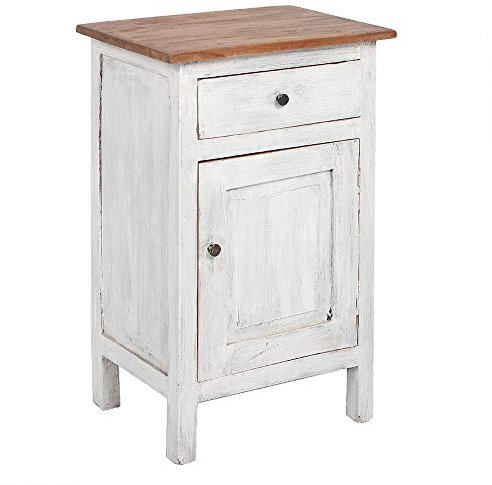 LEBENSwohnART Mahagoni Kommode Indo-NEW White-Brown Beistellschrank Schrank Massivholzkommode