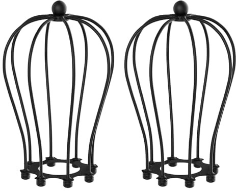 ledscom.de 2x Käfig-Lampenschirm, schwarz, 115mm Ø