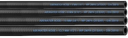 Druckluftschlauch Kompressorschlauch Luftschlauch DIN 20018 20 Bar Druckluft Schlauch Meterware (Innen Ø: 12,7 mm/Außen Ø: 21,0 mm)