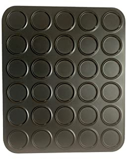 Fox Run Mini Macaron Baking Pan, 30 Small Cup Non-Stick Pan