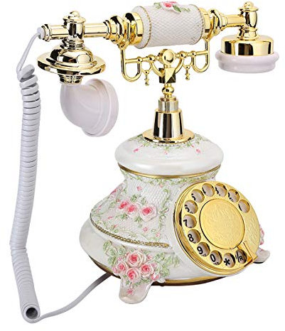Retro-Vintage-Telefon Im Landhausstil, Drehknopfplatte Antikes Festnetztelefon, Telefon mit Festem Schreibtisch für Schreibtische/Wohnzimmer/Schlafzimmer/Hotels