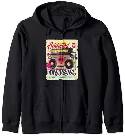 Vintage 80s 90s Radio Kassettenspieler Kassette Kapuzenjacke