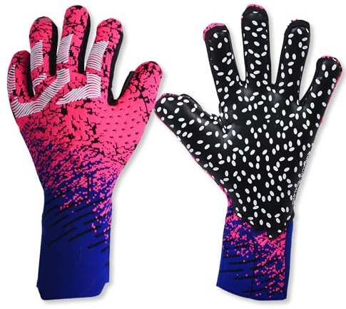 OLYSPM Guanti Portiere,Guanti da Portiere,Guanti da Calcio con Palmo in Lattice da 3 mm per un Controllo Superiore della Palla,Guanti Calcio Traspiranti e Flessibili per Professionisti e Principianti