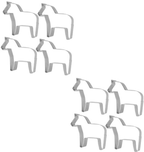 OUNONA 8pcs Stainless Steel Animal Cookie Cutters Set Creative Horse Shape Baking Moulds Fruit Vegetable Cutters Home Baking Tools