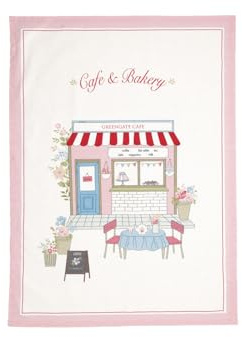 GreenGate Josefina Cafe Geschirrtuch White 70x50cm