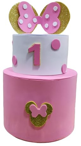 Torta scenografica 1 anno rosa personalizzata