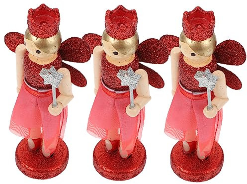Cabilock 6stücke Weihnachtsengel Holzfigur Nutcracker Puppen Zur Dekoration Für Klassische Holz Handwerkskunst Für Festliche Anlässe Und Weihnachtsfeiern
