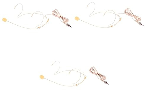 ibasenice 3stücke Wired Headset Mikrofon Mit Kondensator Sprachverstärker Für Gesang Unterricht Und Vorträge Tragbares Kopfbügelmikrofon Flexibles Design Beige Farbvariante