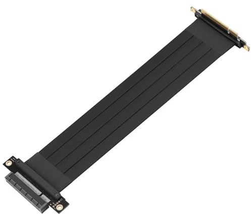 GINTOOYUN PCI - e X8 Vertical PCI Express 3.0 X8 Extension Adaptateur Cavalier 90 degrés pcie - x8 mâle à 180 degrés pcie - x8 Femelle Carte Graphique rallonge (11,18 Pouces) (Style 1)