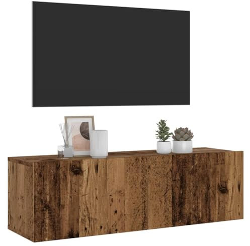 Homgoday Möbler TV Väggmonterad Antikt Trä 100 x 30 x 30 cm Spånskiva, TV-skåp Lågt TV-skåp För Vardagsrum Soffbord Industriellt TV-stativ Vardagsrum