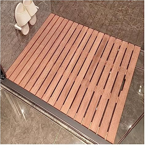 Rutschfeste Holzmatte für Dusche, Badewanne, wasserdicht, für Badezimmer, Küche, Balkon, Terrasse, Bodenmatte, individuelle Größe, Holzfarbe