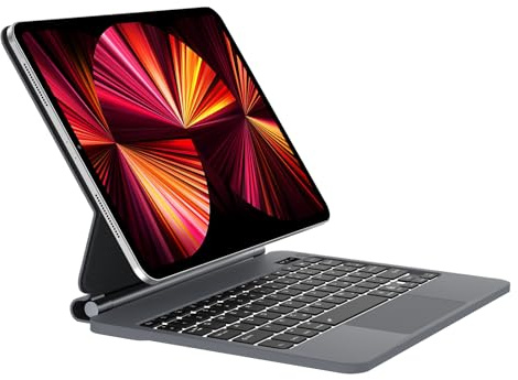 Occtingkind Magic Keyboard Case für iPad Air 11 (2026 M4) - Deutsch QWERTZ mit 7-Farben Beleuchtung und Touchpad - Kompatibel mit iPad Air 11 (2025 M3/2024 M2) & 10,9 (2022/2020) & Pro 11, Schwarz