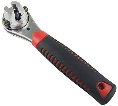 BDSHGRDH Wheel Wrench， Wrench Multifunctional 6-22mm Ratchet Wrench Adjustable Universal Key Torque Spanner Plumbing Pipe Auto Multitool Repairing Tool Repair