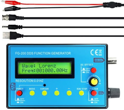 Jrifedptry FG-200 DDS Funzione Generatore di Segnale Contatore di Frequenza 0.01Hz -500KHz Modulo Sorgente di Segnale Sine+Quadrato+Forma d'onda a dente di sega