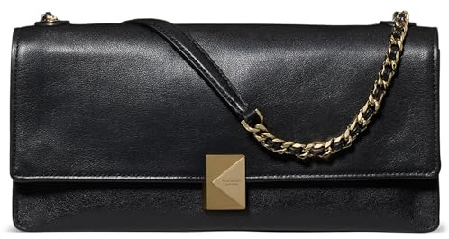 kate spade new york Deco Fine Grain Leather Shoulder Bag, Black, One Size, Deco Fine Grain Leather Shoulder Bag