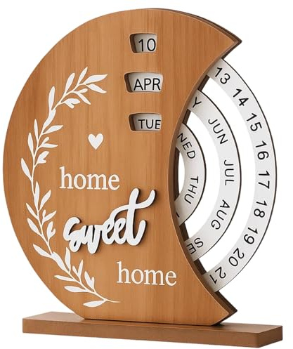 Moon Design Perpetual Calendar, New Home Gifts, Unique Desk Calendar for Office & Home Decor, Rotating Desktop Calendar for Daily Use, Perfect Gift for Home & Office