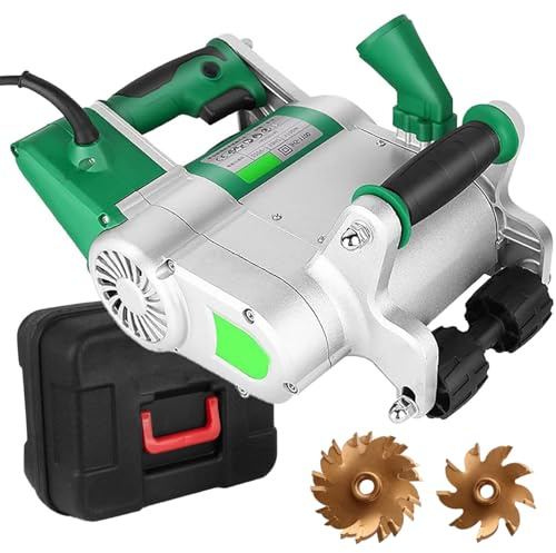 ZEEKYFOR 1100W Machine à Rainurer Concrète de Mur de Briques de Découpeuses électriques de 220V, Rainureuse Murale Industrielle et 2 Lames