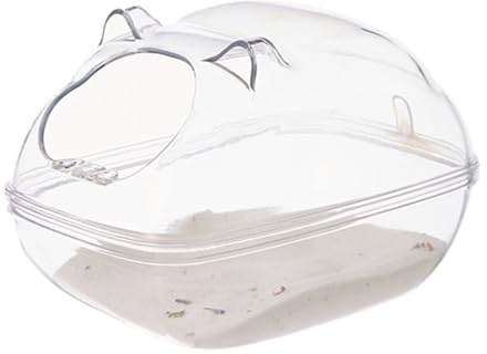 YAOHY Transparent Stor Kapacitet Hamsterbadkar Behållare Avtagbar Lock Sandbad Behållare Hus Helt Genomskinlig Hamster Sandbadbehållare(S,A)