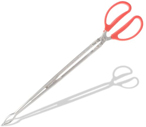 SOIMISS Pinzas para Chimenea Largas de Acero Inoxidable Tenazas Resistentes para Leña y Pinzas Multifuncionales para Barbacoa Exterior y Recogida de Basura Herramienta Práctica para Fuego