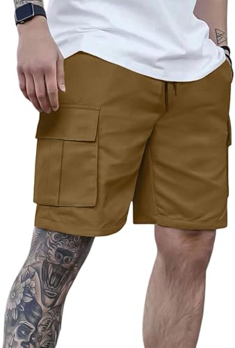 Genérico Cargo Shorts Men Bermudas Casual Senderismo Deporte Pantalones Cortos De Trabajo Hombre Cargo Trekking Montaña Militares Bermudas con Bolsillo