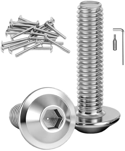Jiahezhi M6 x 50 mm Linsenkopfschrauben, edelstahlschrauben 30 Stück | Strapazierfähige Bilderhaken, Rechtwinklige Wandhaken, Einfache Montage, für Zuhause und Büro Vielseitige Aufhängelösung