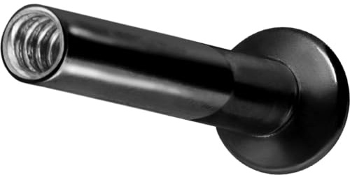 PIERCINGLINE Piercing Stecker Titan Triple Piercing Mini Labret mit Innengewinde ohne Kugel - Roségoldfarben, Schwarz, Goldfarben, Silberfarben