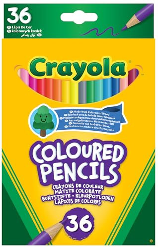 CRAYOLA Colouring Pencils - Assorted Colours (Pack of 36) | A Must-Have for All Kids Arts & Crafts Sets | Ideal for Kids Aged 3+