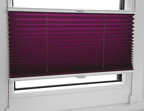 KS Handel 24 PLISSEE FALTROLLO 65x120 cm Beere INKL. KLEMMTRÄGER Jalousie - MEGA Auswahl IM Shop - 80 Breiten - 12 Farben