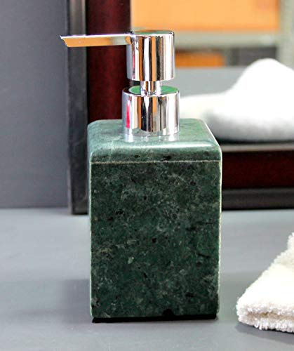KLEO Seifen-/Lotionspender – aus echtem indischem grünem Marmor – luxuriöses Badezimmerzubehör Bad-Set – Grün
