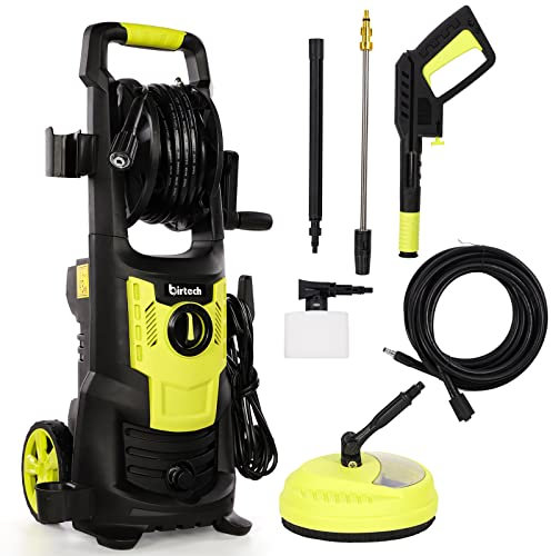 Pressure Washers 1800W 135bar 450L/H, Electric Pressure Washer with Patio Brush,Power Washer with Adjustable Spray Nozzle, Jet Washers for Patio/Car/Garden/Yard/Fences/Driveways