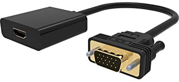 baolongking HD to VGA, 1080P Gold Plated HD to VGA Adapter, Digital Video to 15Pin Analog Converter for Xbox 360, PS3, Laptop, Monitor, TV Box to Projector Displayer (1PC)