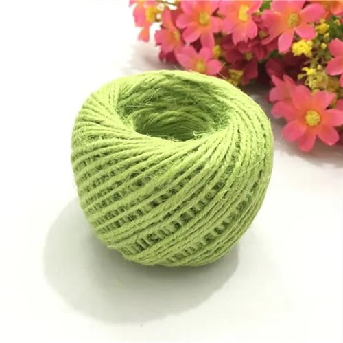 Garten Schnur 1 Rolle 50 m natürliche Sackleinen-Sackleinen-Juteschnur, Hanfseil, 2 mm, Geschenkverpackung, Schnur, Hochzeitsdekoration (Color : 12)