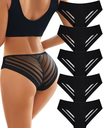 ALL OF SHE Lot de 5 Culotte sans Couture Femme Lingerie Femme Culottes Sexy en Dentelle Multipack Votre Compte Mes Commandes M