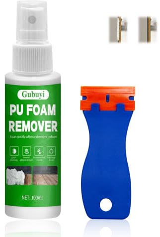 100ml Mousse Polyurethane, Nettoyant Mousse Polyurethane, Dissolvant Colle, Dissolvant de Mousses Durcie, Decolle Etiquette, Nettoyant Mousse pour Pistolets à Mousse PU, Valves et Surfaces