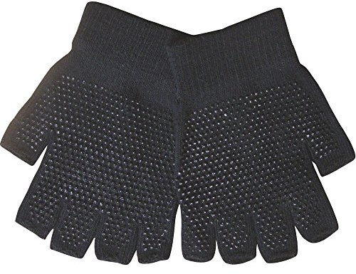 Youths Black Super Soft Magic Gripper Fingerless Thermal Winter Gloves