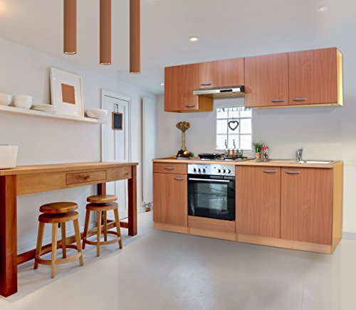 respekta Gerda Cocina Americana, Madera de ingeniería, buche, 0, 200,0 x 210,0 x 60,0 cm