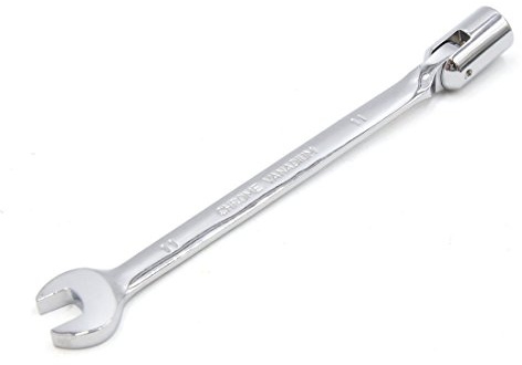 sourcing map Herramienta Combinada 11mm Cabeza Giratoria Socket Llave Inglesa Auto Reparación de Automóviles