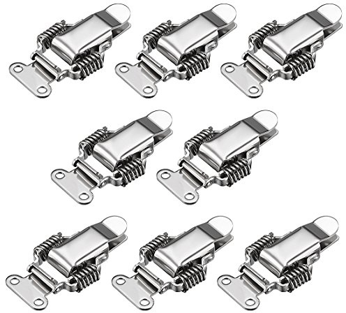 sourcing map HS-023 Stainless Steel 201 Compression Spring Draw Toggle Latch Clamp, 95mm Long, Pack of 8